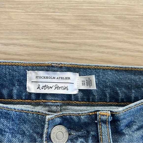 & Other Stories High Waist Tapered Leg Jeans 100% Cotton Sz 27 Stockholm Atelier - Picture 5 of 11